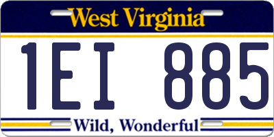 WV license plate 1EI885