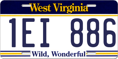 WV license plate 1EI886