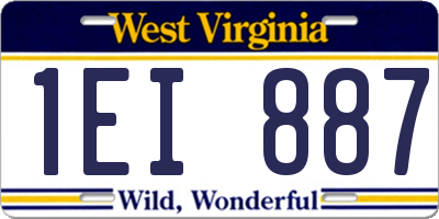WV license plate 1EI887