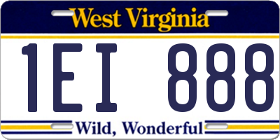 WV license plate 1EI888
