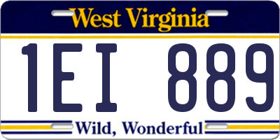 WV license plate 1EI889