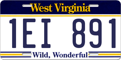 WV license plate 1EI891