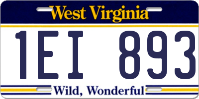 WV license plate 1EI893