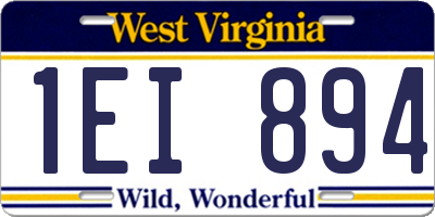 WV license plate 1EI894