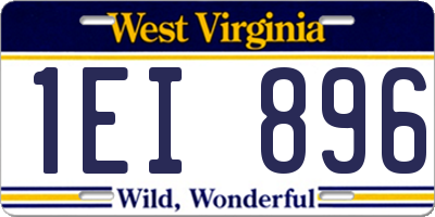 WV license plate 1EI896