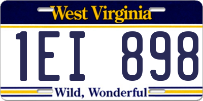 WV license plate 1EI898