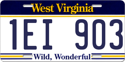 WV license plate 1EI903