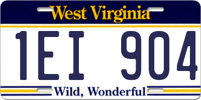 WV license plate 1EI904