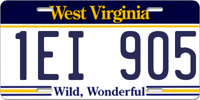 WV license plate 1EI905