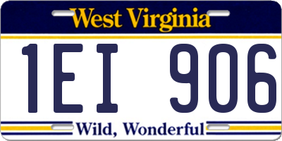 WV license plate 1EI906