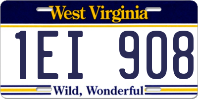 WV license plate 1EI908