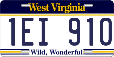 WV license plate 1EI910
