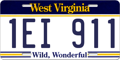 WV license plate 1EI911