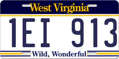 WV license plate 1EI913
