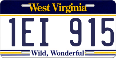 WV license plate 1EI915