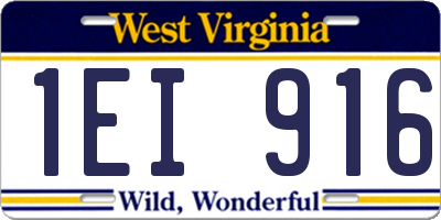 WV license plate 1EI916