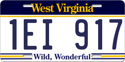 WV license plate 1EI917