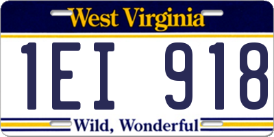 WV license plate 1EI918
