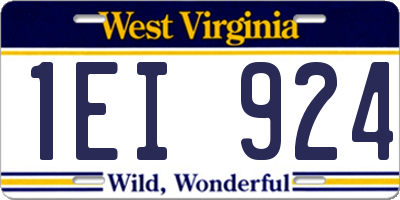 WV license plate 1EI924