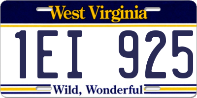 WV license plate 1EI925