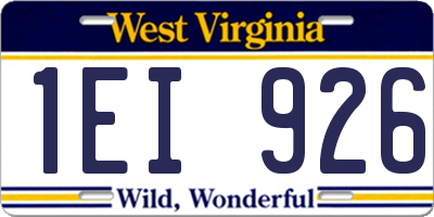 WV license plate 1EI926