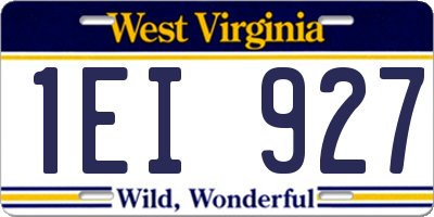 WV license plate 1EI927