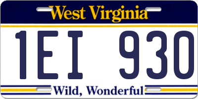 WV license plate 1EI930