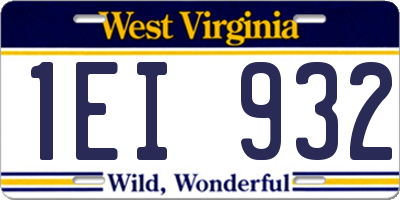 WV license plate 1EI932