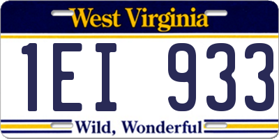 WV license plate 1EI933