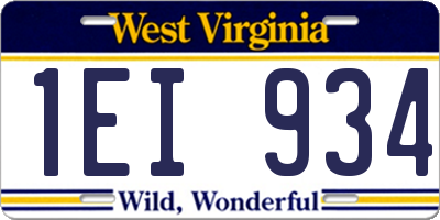 WV license plate 1EI934
