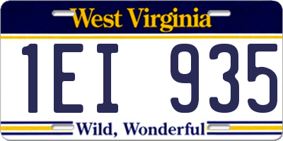WV license plate 1EI935