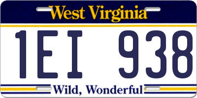 WV license plate 1EI938