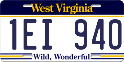 WV license plate 1EI940