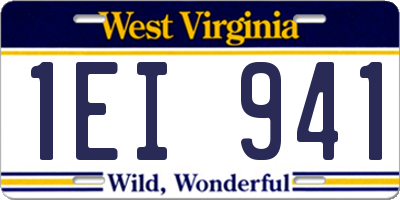 WV license plate 1EI941