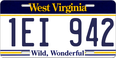 WV license plate 1EI942