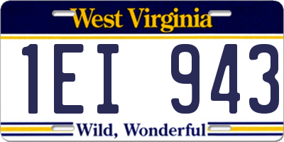 WV license plate 1EI943