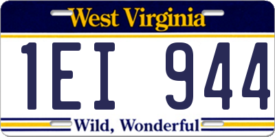 WV license plate 1EI944