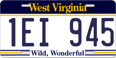 WV license plate 1EI945