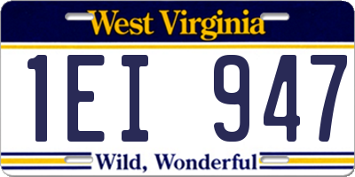 WV license plate 1EI947