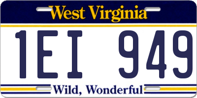 WV license plate 1EI949