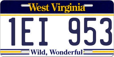 WV license plate 1EI953