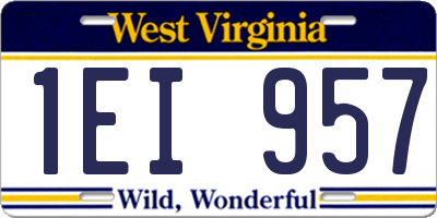 WV license plate 1EI957