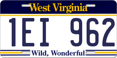 WV license plate 1EI962