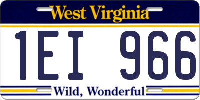 WV license plate 1EI966