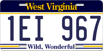 WV license plate 1EI967