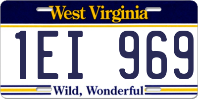 WV license plate 1EI969