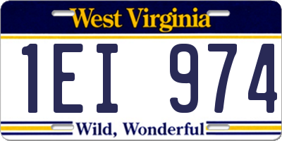 WV license plate 1EI974