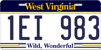 WV license plate 1EI983