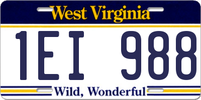 WV license plate 1EI988