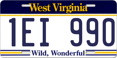 WV license plate 1EI990